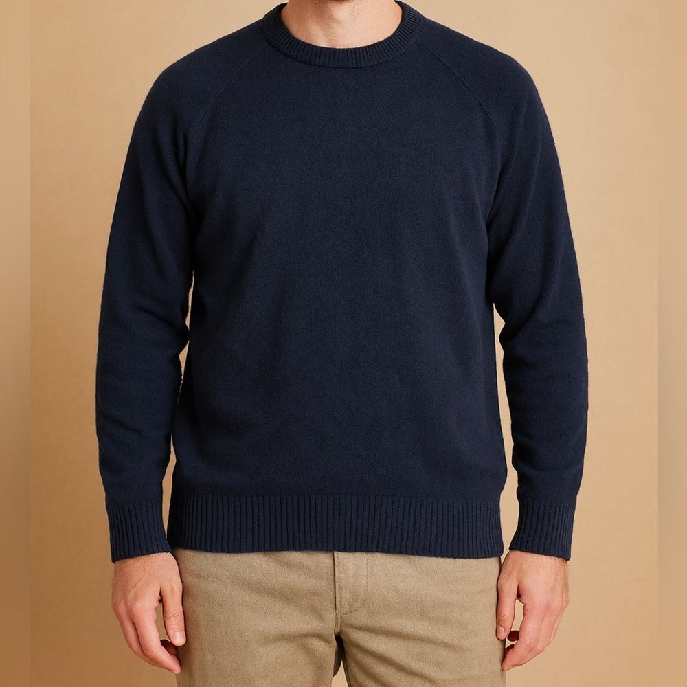 Everlane ReCashmere Crewneck Sweater Wool Blend Navy Blue Size XXL